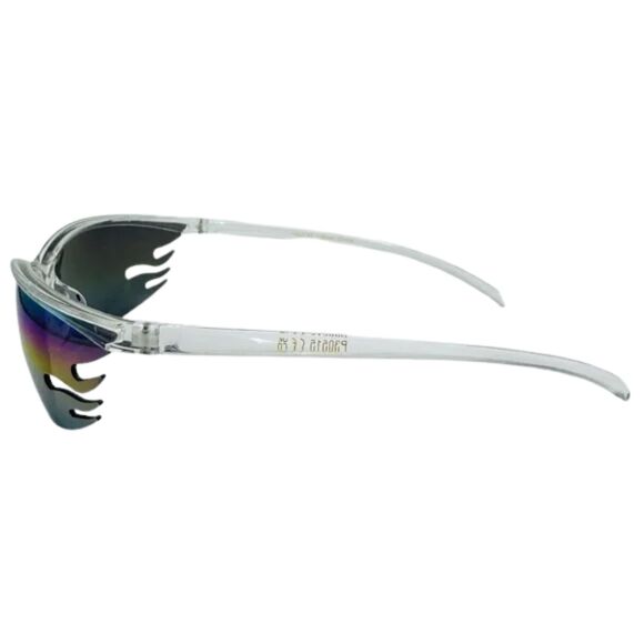 7015 | Rainbow Lens Semi Rimless Wrap Sunglasses - Picture 3 of 5